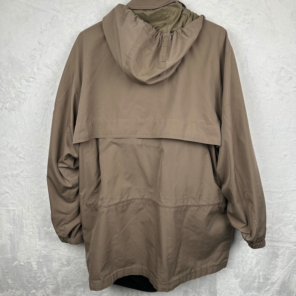 VTG L.L.Bean Traveler Jacket Mens M Brown 3-in-1 Fleece Long Lined Hooded Parka - Picture 11 of 12